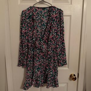 Zara Floral Wrap Mini Sundress